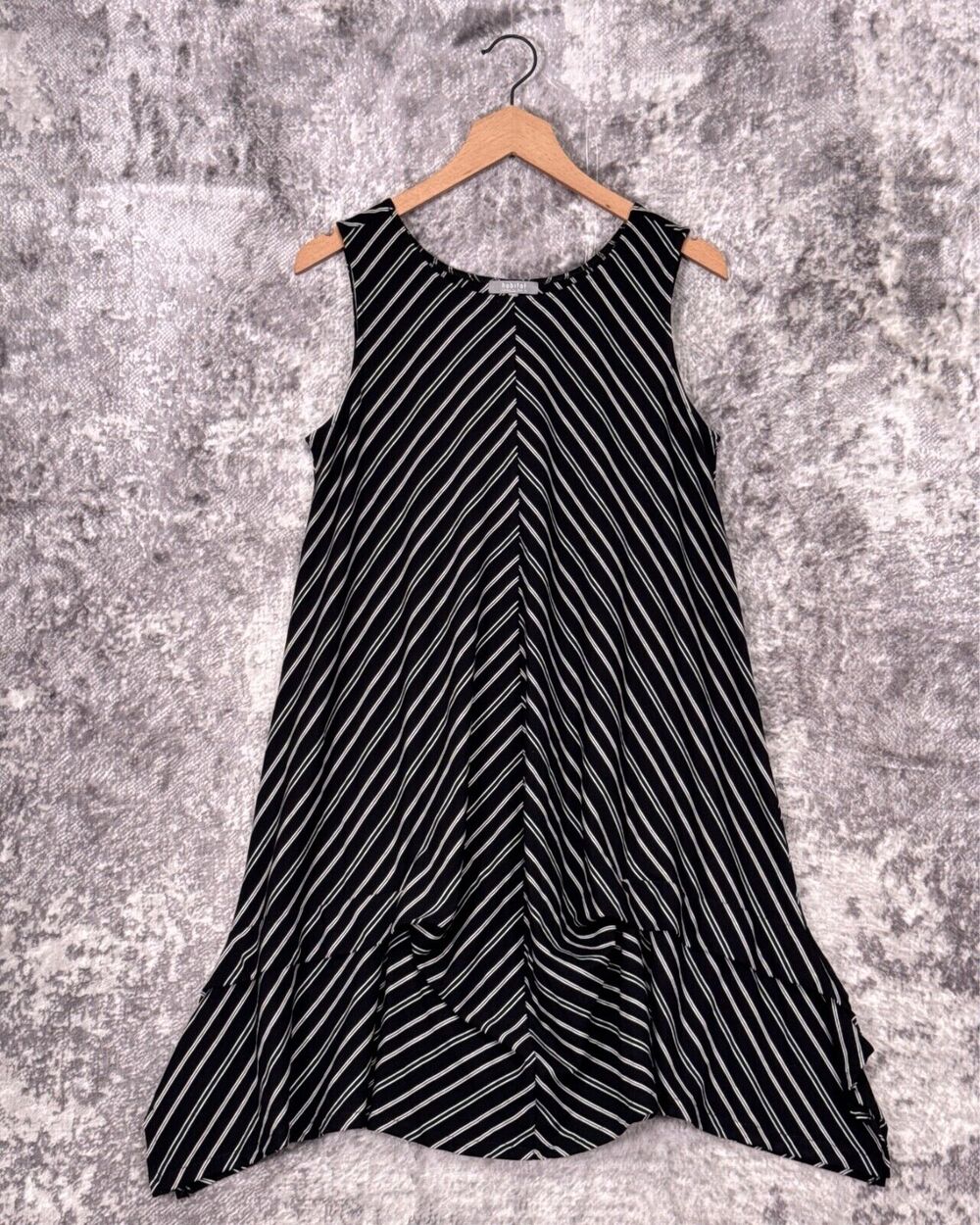 Habitat Clothes To Live In Dress Small Womens Black Stripe Jersey Knit